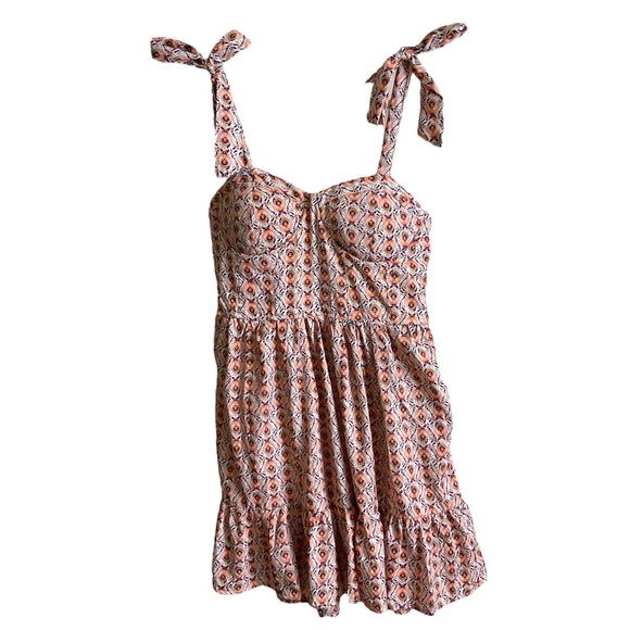 B.O.G. Collective Corset Mini Peacock Dress in Orange - Picture 2 of 6